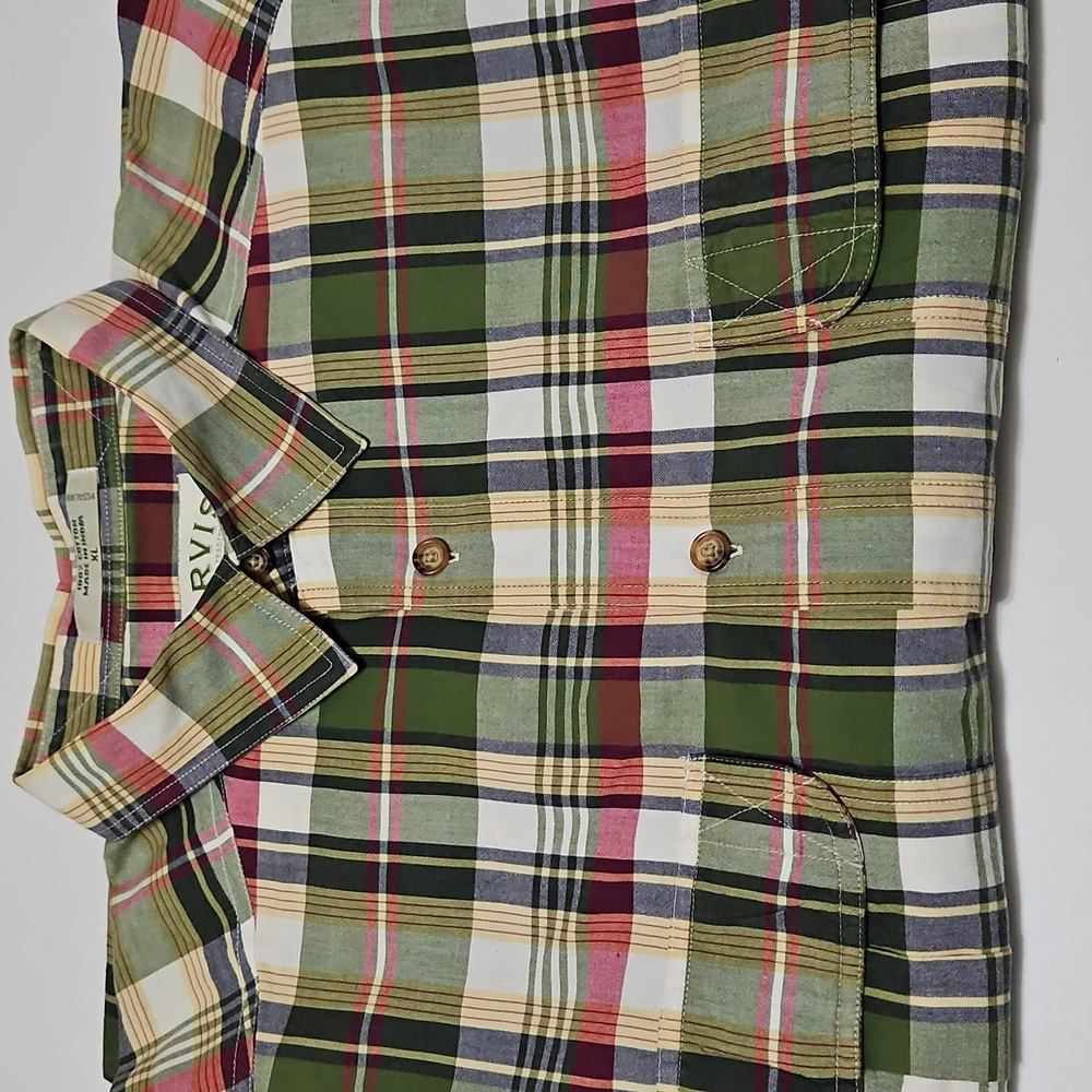 Orvis Sporting Traditions Short Sleeve Green Plaid Two Pocket Shirt Sze XL #1057 - Picture 16 of 16
